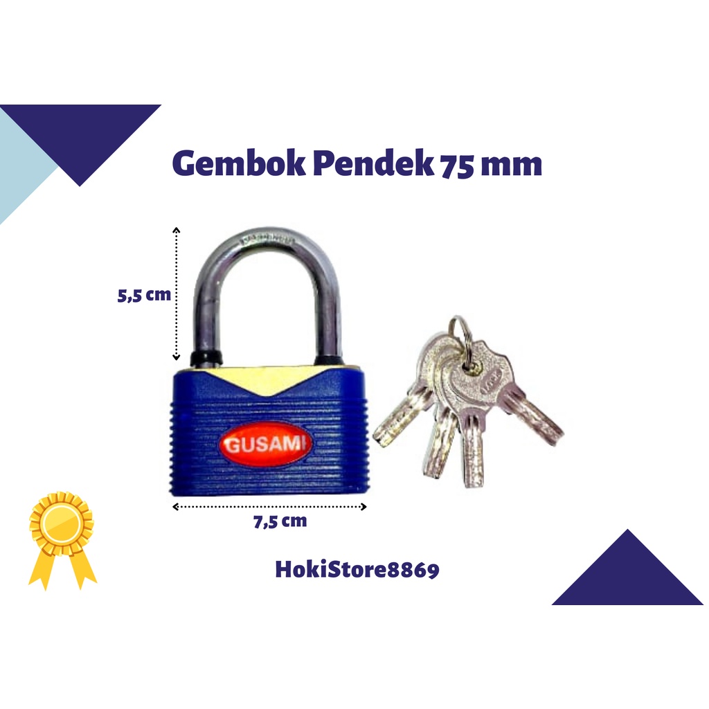 Gembok Rumah Pagar Anti Karat Pendek 75mm Model Baru
