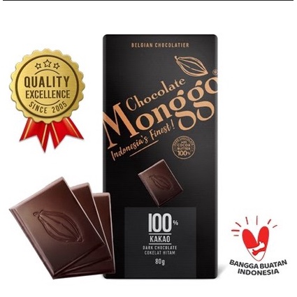 

MONGGO DARK CHOCOLATE 100 PERSEN OF COCOA