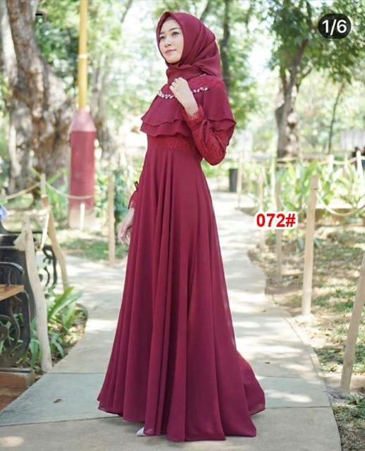 Vanesha Margaretta - 072 Maxi dress fashion import/Ada Versi Anak/ Baju muslim fashion import/ Baju rok mekar