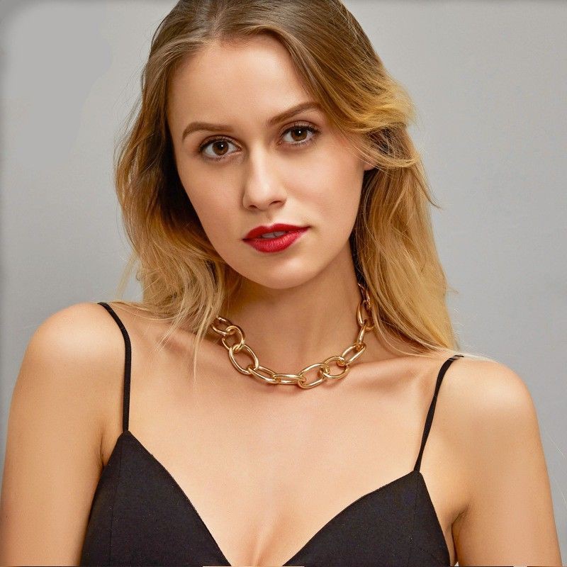 Kalung Choker Fashion Rantai Besar Model Edgy Big Chain Necklace