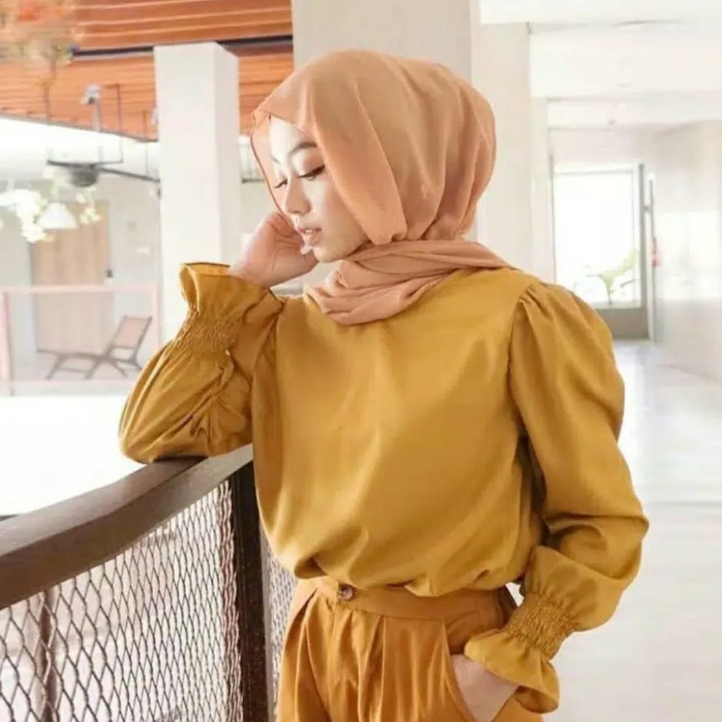 Meguri Blouse Atasan Moscrepe Premiium Fashion Muslim Pakaian Wanita