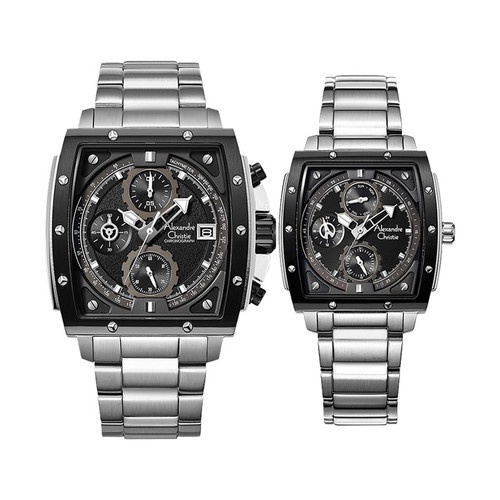 Jam Tangan Couple Alexandre Christie AC 6376 BTBBA Couple Black Dial