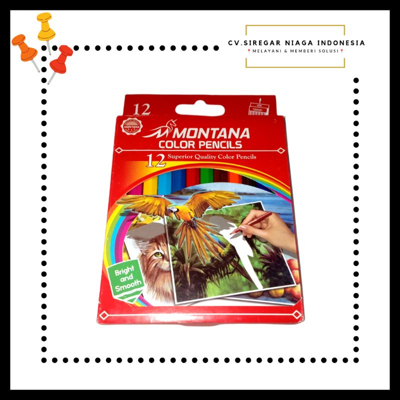 

Pensil Warna / Colour Pencil / Pulas Menggambar Anak 1 Set Isi 12 Warna Montana Ukuran Pendek ORI Murah Berkualitas