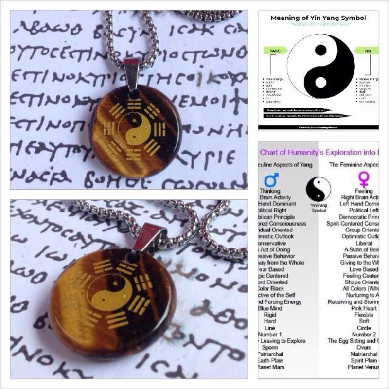 Kalung Liontin Batu Original Energi Yin Yang