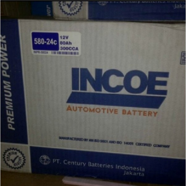 Aki basah INCOE 58024 (LN3) + ISI - 80 ampere innova reborn, fortuner