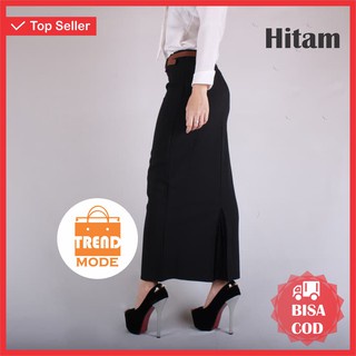 Rok Panjang Polos Wanita - Rok Hitam Polos Line A Kerja - Rok Kerja Wanita - Rok Magang Kerja - Bawa