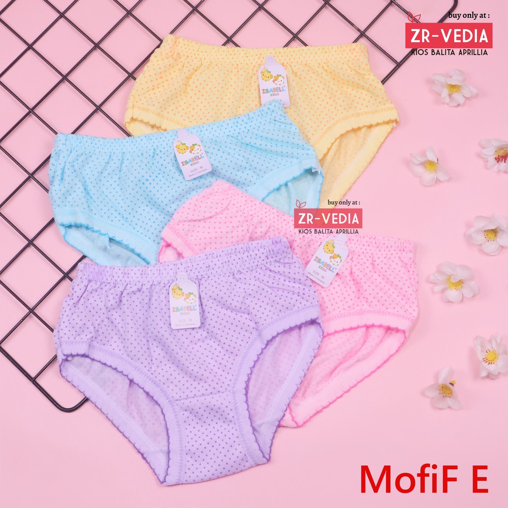 (ISI 3 PC) Celana Dalam uk 3-4 Tahun / Pakaian Dalam Anak Perempuan CD  Polos Underwear Kids Cewek