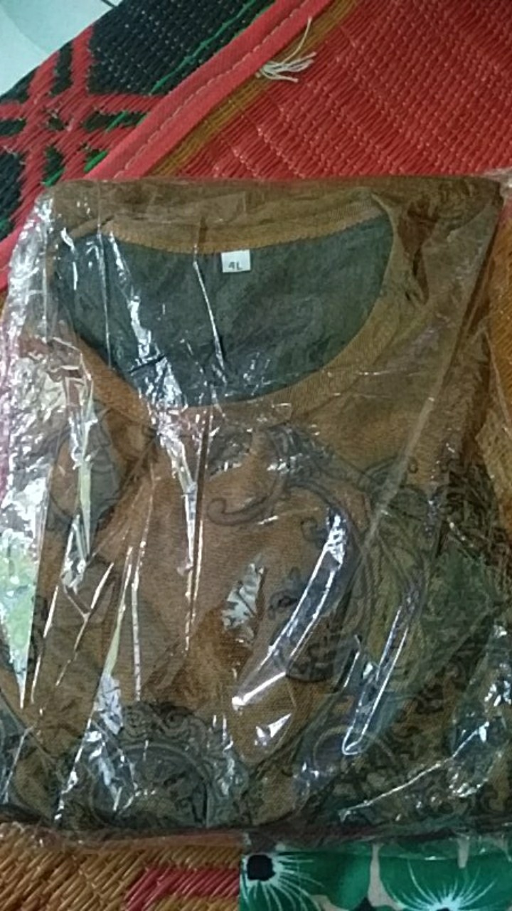 Baju Gamis Sultan Motif Batik Bahan Calvin Jeans