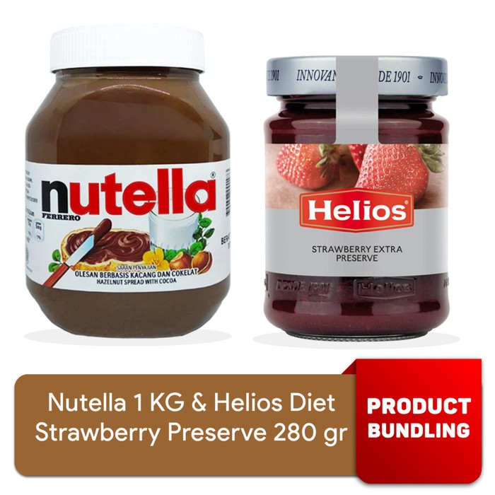 PROMO - Nutella 1 kg & Selai Helios Diet Strawberry Preserve 280 gr