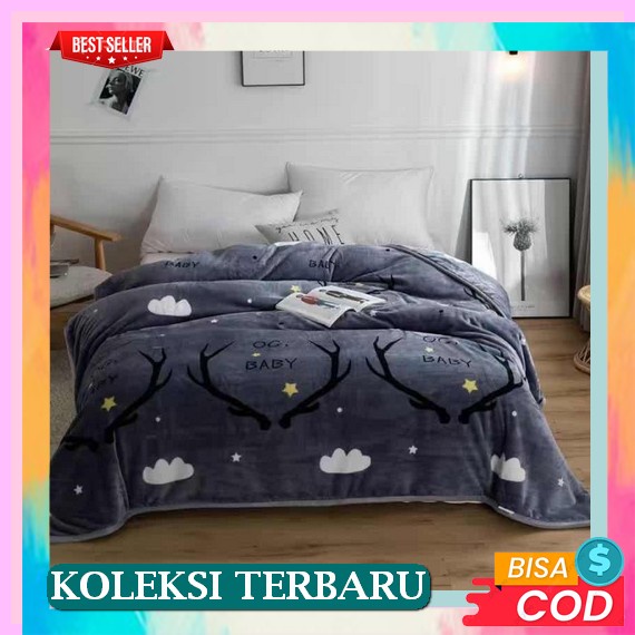 Selimut Bulu Aestetic Tebal Korea Terbaru Lembut Import Dewasa Korean Hangat Slimut Halus Nyaman Mur