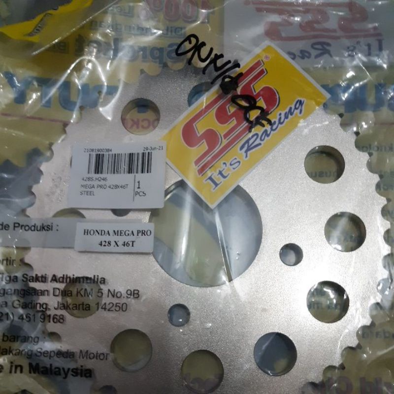 Gear belakang mega pro SSS 428 46T