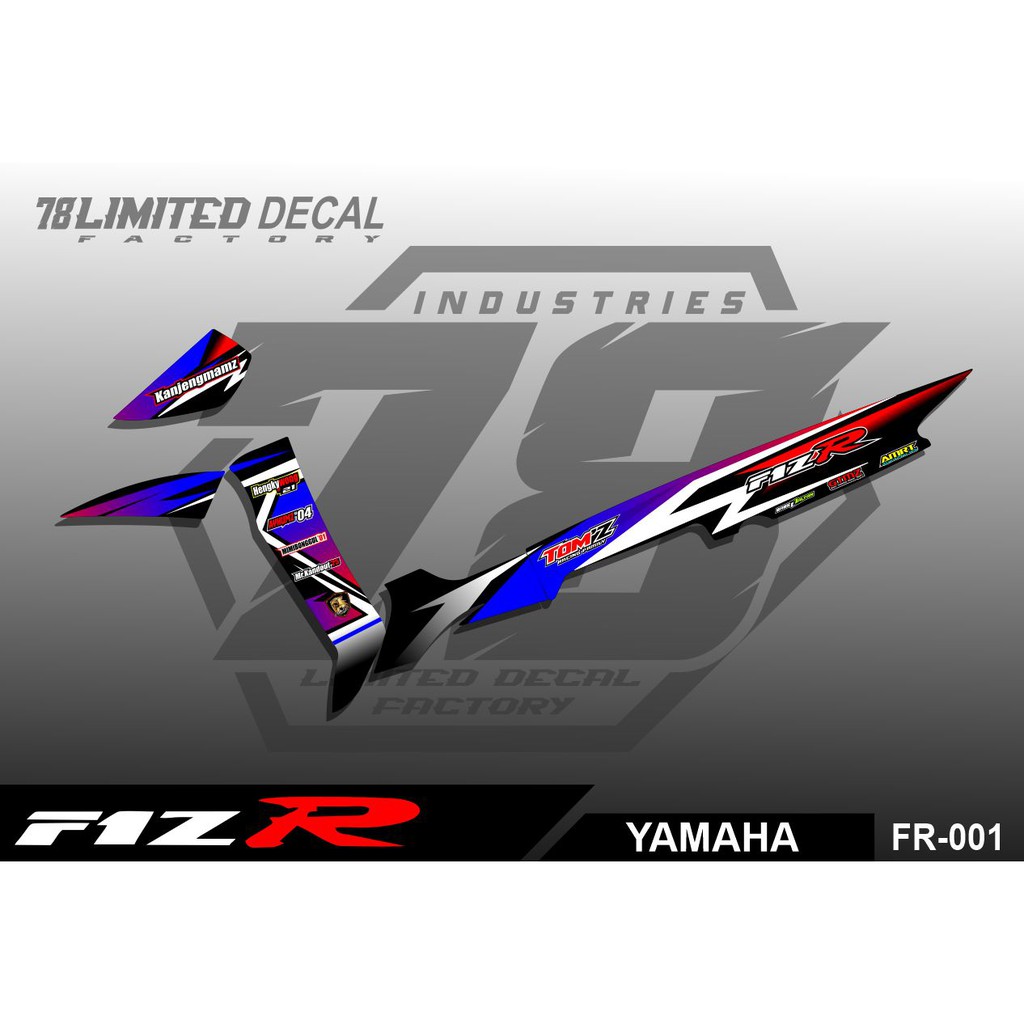 Sticker Striping FIZ R Custom Motif Roadrace Racing Semi Full Kode FR 001
