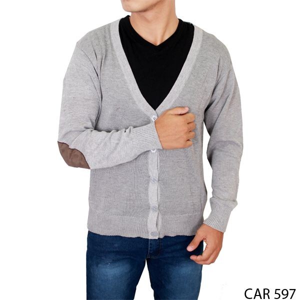 Baju Cardigan Pria Rajut Abu – CAR 597