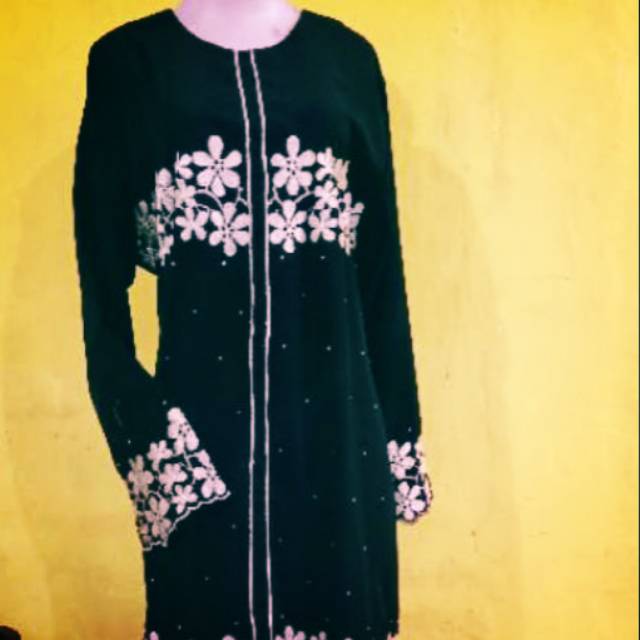 Abaya Hitam bordir #abaya saudi #jubah muslimah