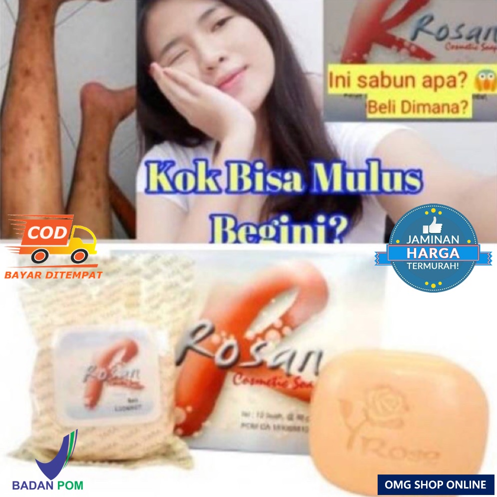 Sabun ROSAN Sabun Pemutih Badan Dan Wajah Rosan BPOM 100% by TARA Original / Sabun Pemutih Badan dan Wajah Glowing Permanen Wanita Pria / Sabun Pemutih Kulit Ketiak Selangkangan Seluruh Tubuh – Skincare Penghilang Bekas Luka, Noda Hitam Bekas Jerawat