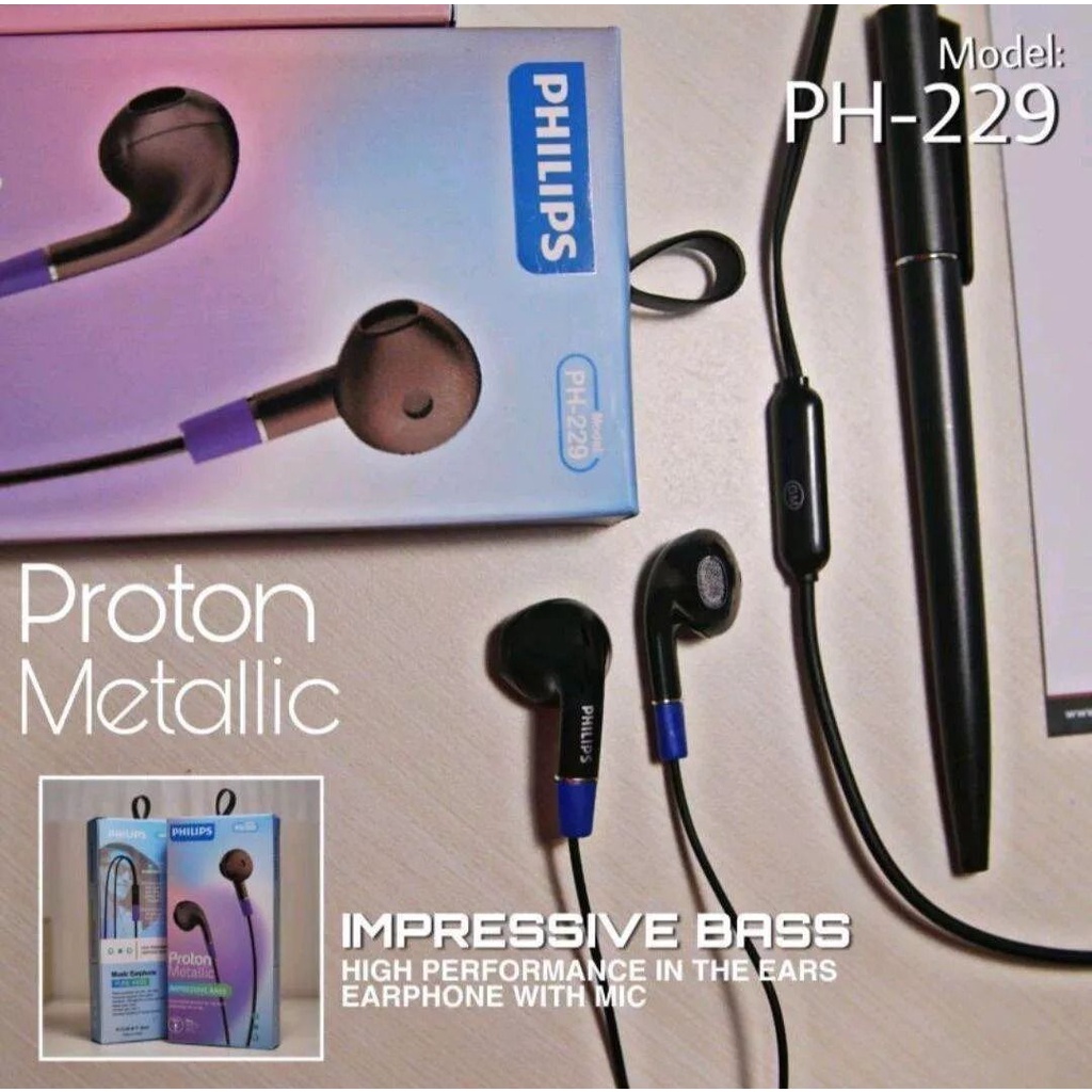 HANDSFREE PHILXPS PH-229 PROTON METALIC SUPER BASS