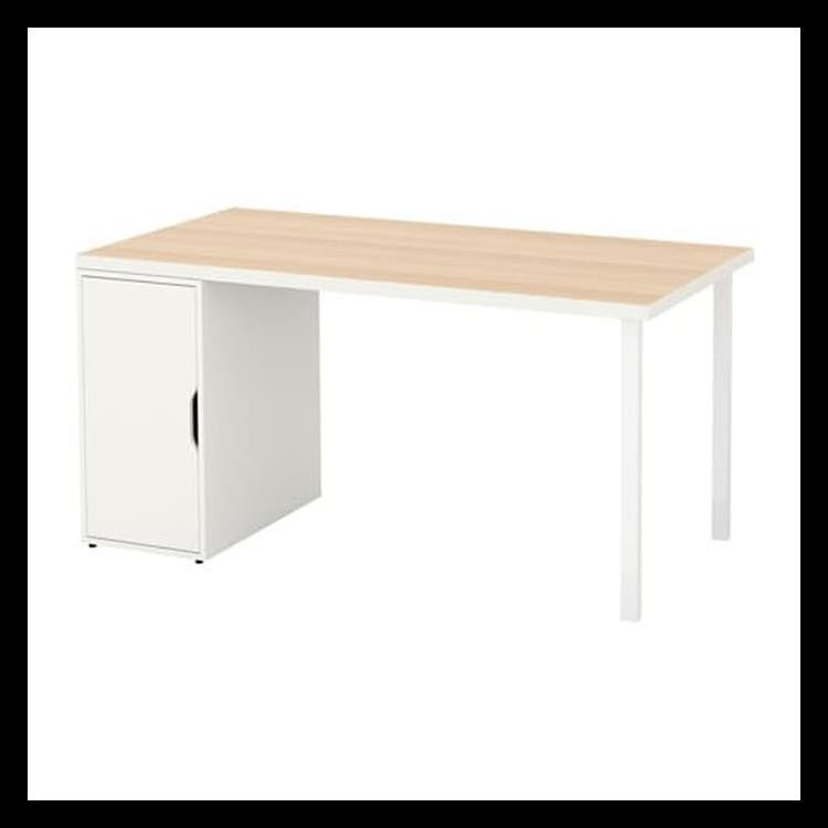 Murmer Ikea Linnmon+Alex Desk/Table/Meja Belajar Kerja + Laci 150X75X74 Cm - Putih Terjamin