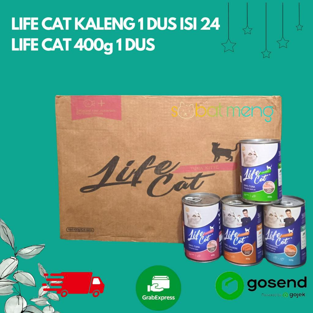 LIFE CAT KALENG 1 DUS ISI 24 | LIFE CAT 400g 1 DUS | LIFE CAT KALENG GROSIR