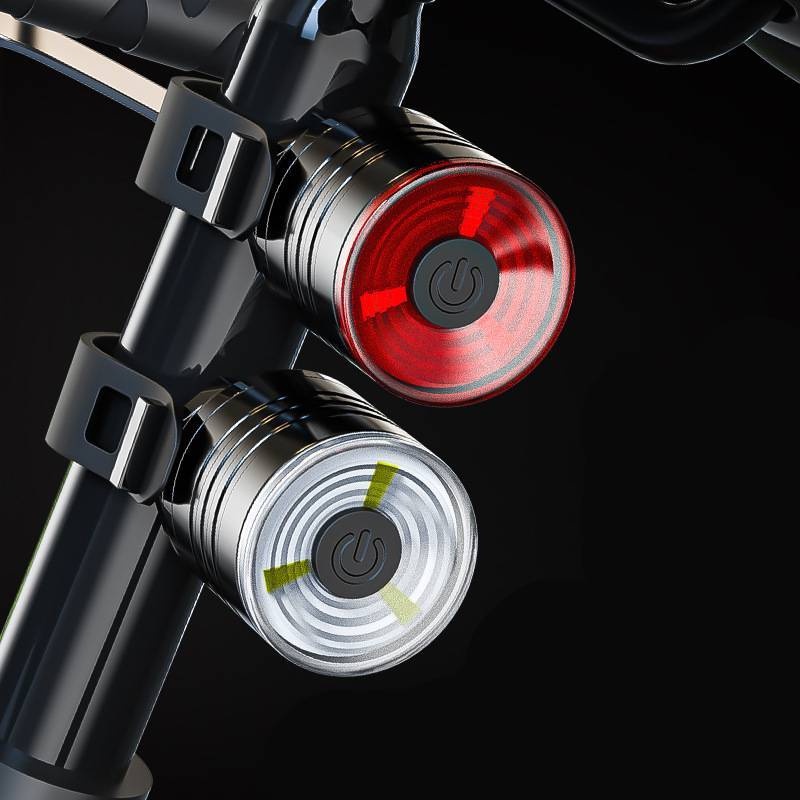 [ Rainproof buttonbattery chargeable Bicycle Tail Lights] [ Bike Safety Warning Front Headlight &amp; Rear Taillight ] [MTB Road Mountain Cycling Lamp]