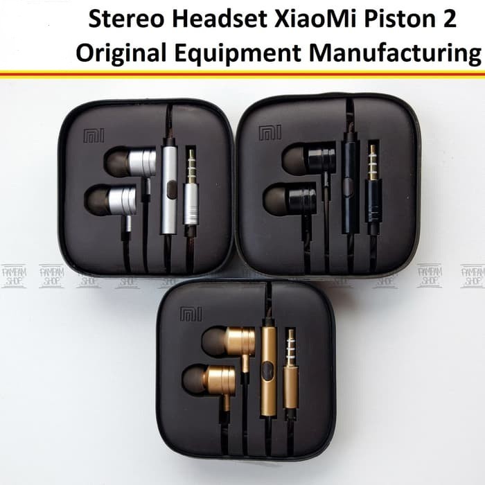 Stereo Headset XiaoMi Piston 2 Original OEM Hitam Handsfree Earphone Ori