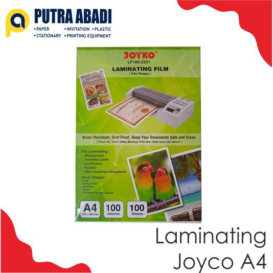 

Plastik Mika Laminating Joyko A4 - 100 micron