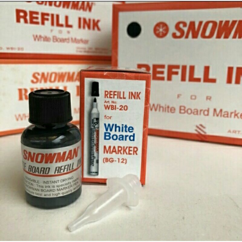 

Refill tinta spidol snowman white board hitam isi ulang spidol snowman harga satuan