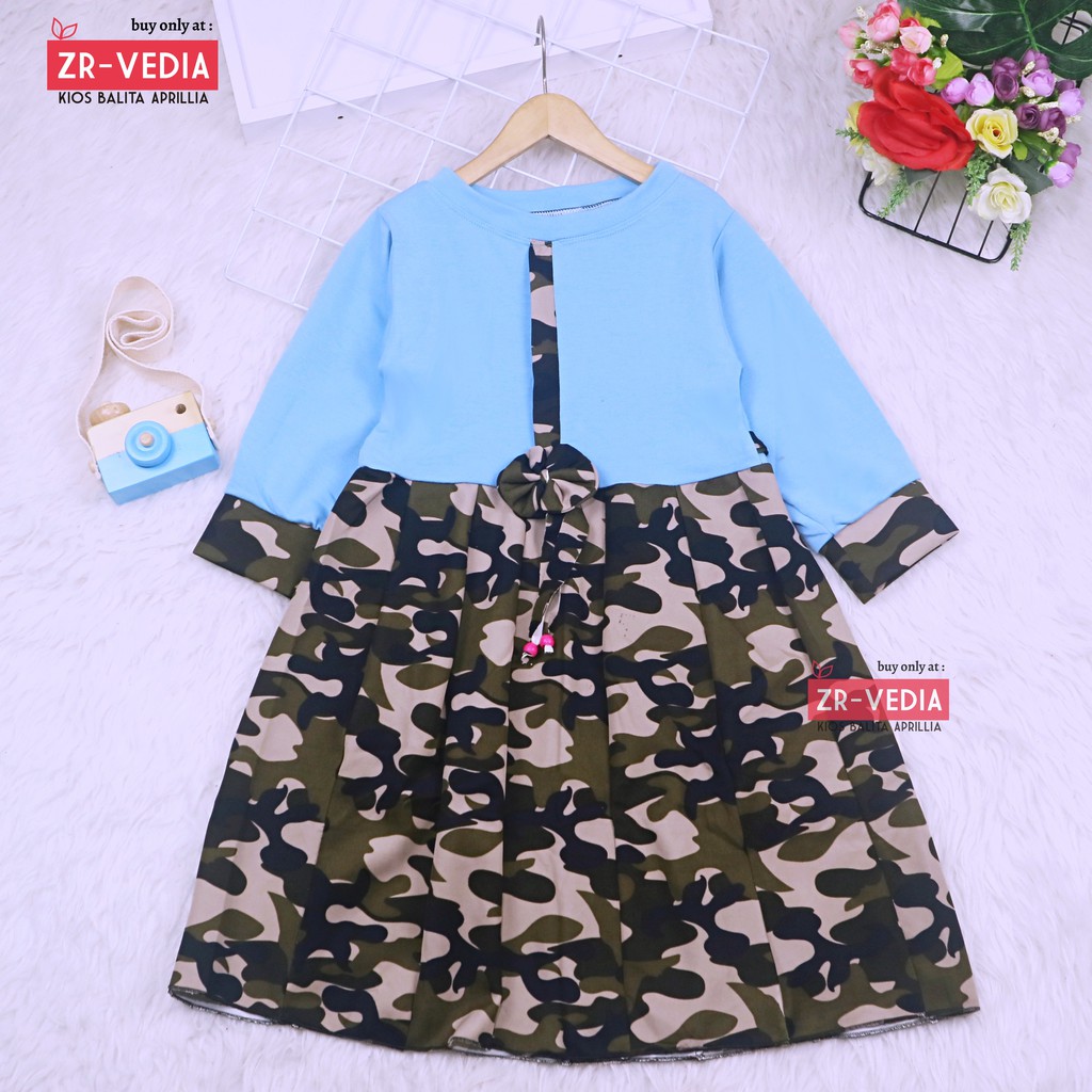 Dress Valencia 7-8 Tahun / Dres Anak Lengan Panjang Baju Anak Perempuan Murah Fashion Kids Cewek