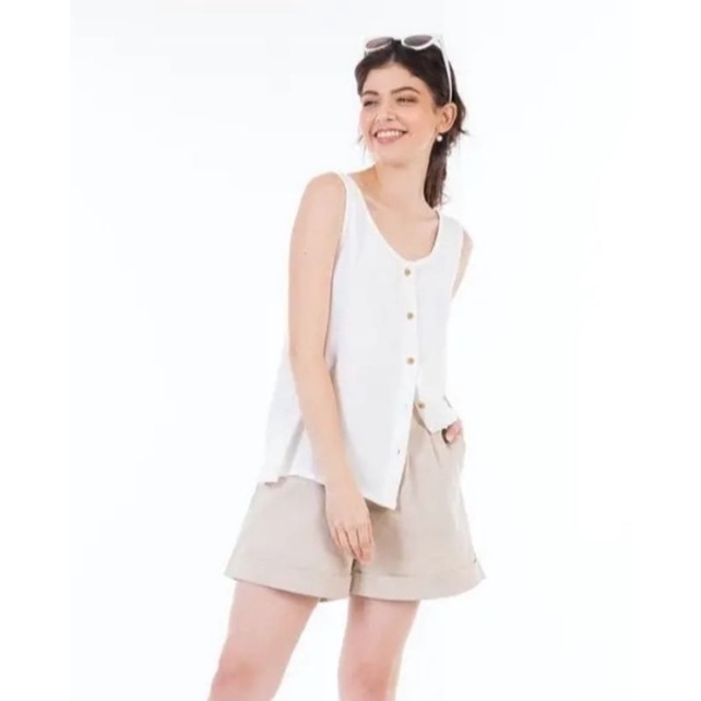 Poppy Blouse Fashion today 8wood (broken white) s.z M