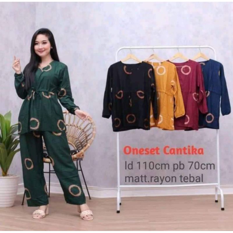 [BISA COD] Setelan Tie Dye One Set Rayon Super Lengan Panjang