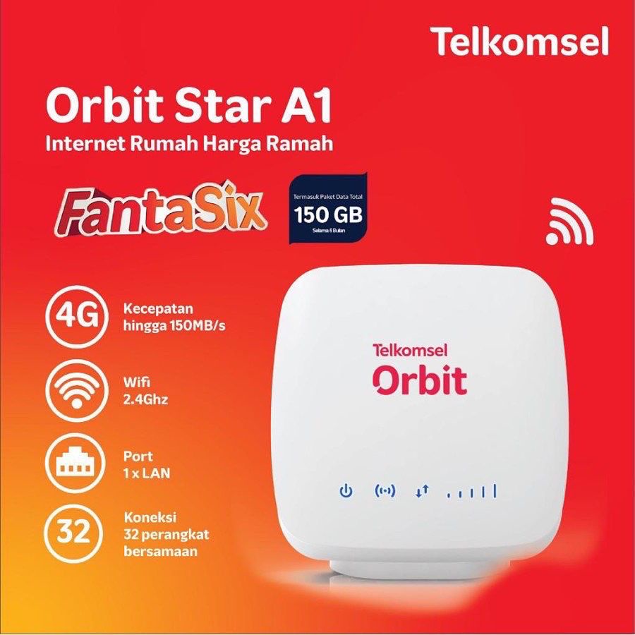 Modem Router Advan Telkomsel Orbit Star A1 FREE KUOTA 150GB - Garansi Resmi Advan 1 Tahun