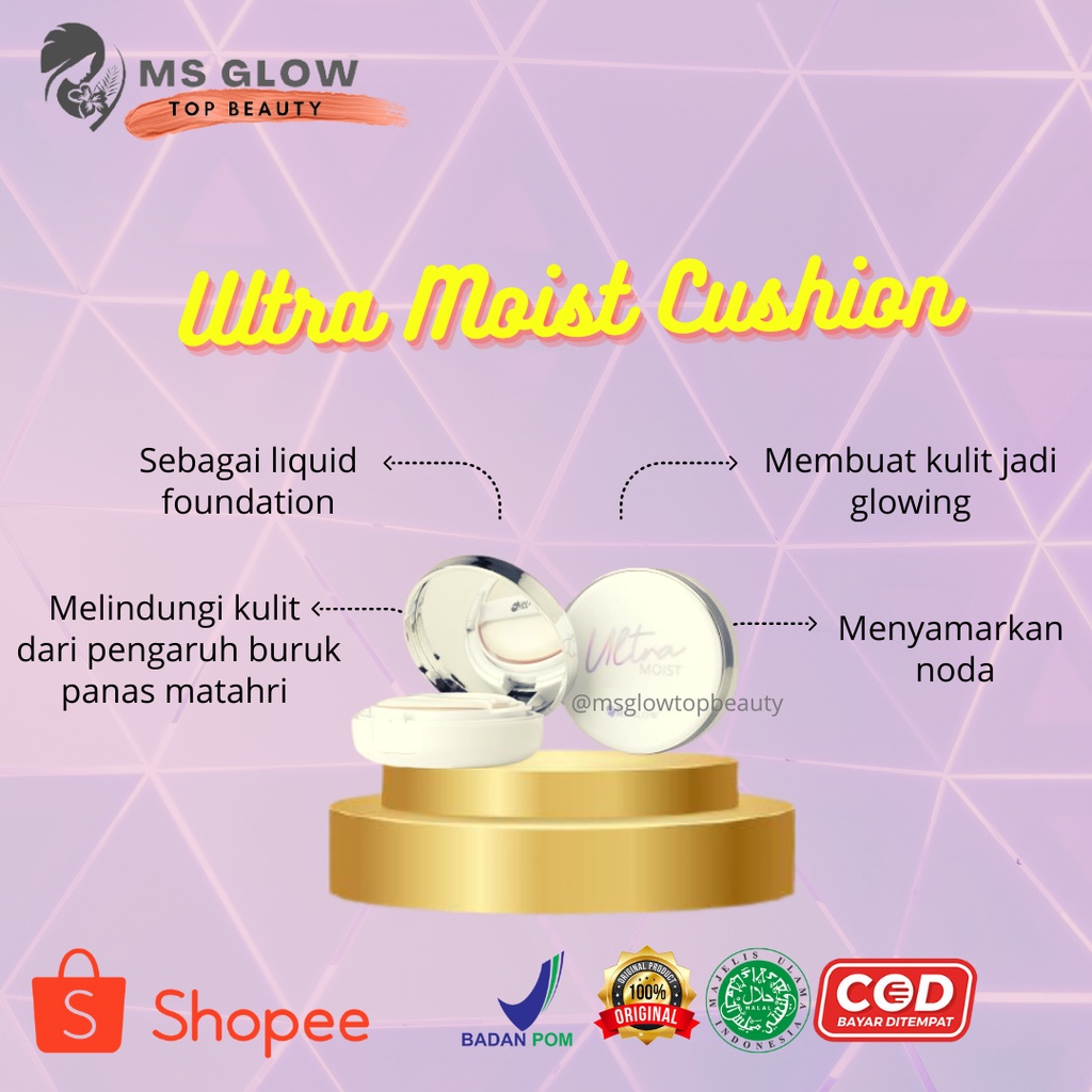 Ultra Moist Cushion Original Termurah Foundation Alas Bedak MS GLOW