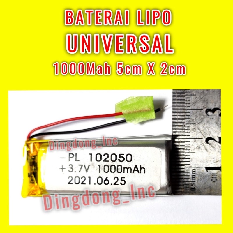 BATERAI LIPO 1000MAH UNIVERSAL BATRE LITHIUM POLIMER SPEAKER BLUETOOTH