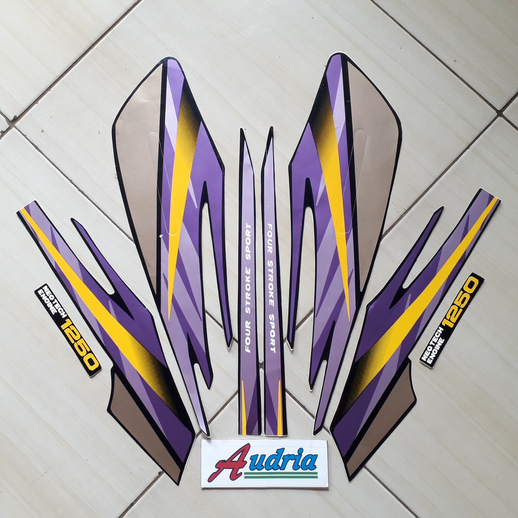 Striping Stiker Motor Honda GL max 1998 Hitam-Ungu