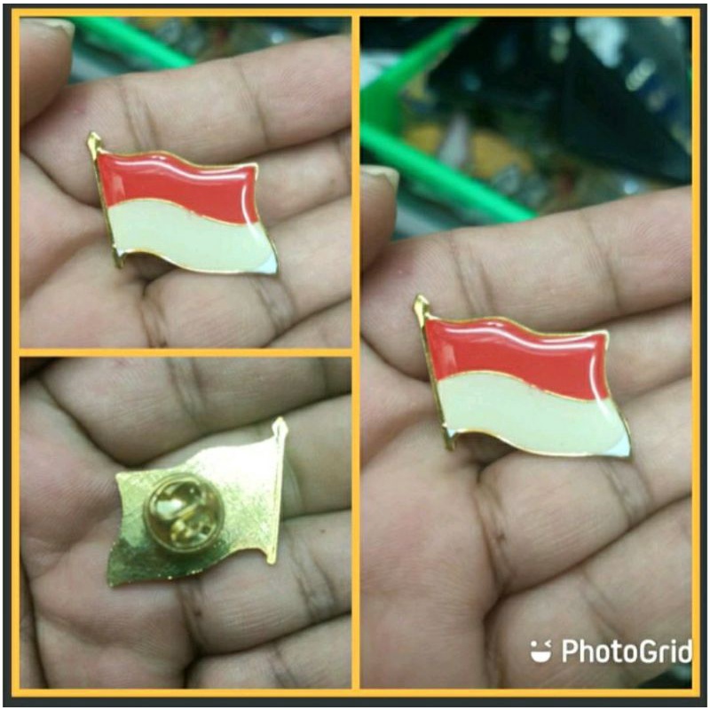 PIN BENDERA MERAH PUTIH BERKIBAR
