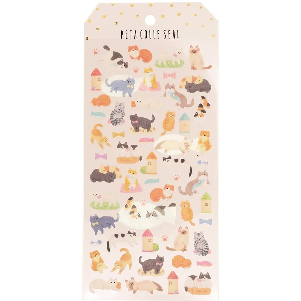 

Peta Colle Seal Sticker - Cute Cats