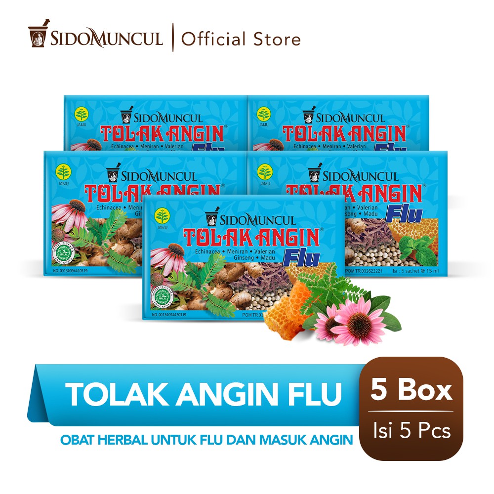 Tolak Angin Flu Cair Dus 5x5's Herbal - Flu Batuk Demam Pusing