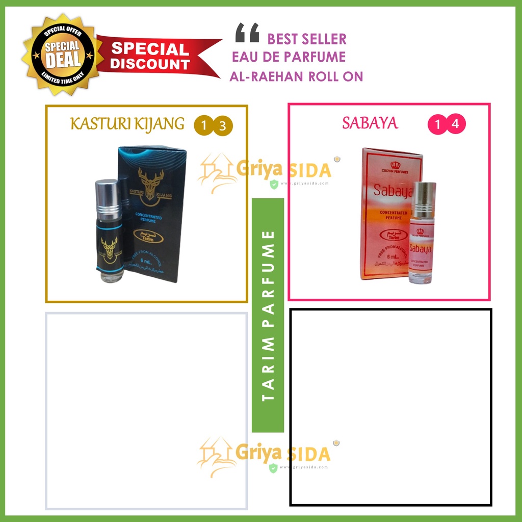 Parfum arab 6ml SIlver TARIM Sabaya minyak wangi arab aroma mirip al rehab setara