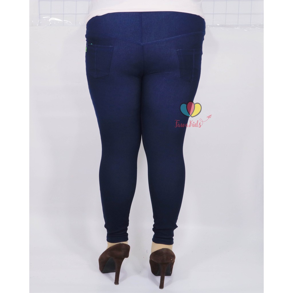 Jeans Jegging Dewasa SUPER JUMBO Tanpa Kantong /  Ketat Dalaman Bahan Panjang Big Size Xtra Large