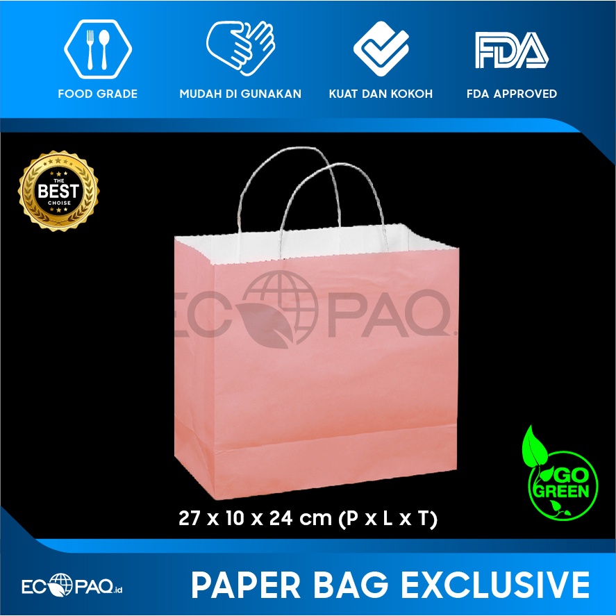 

Paper Bag - Paperbag Polos - PEACH - 27x10x24 cm (20 pcs)