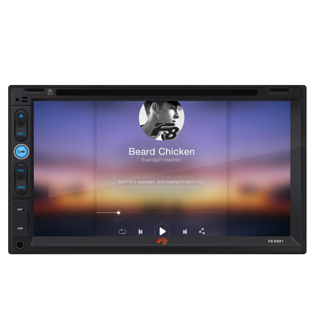 F8-6991 (6.95 Inch) Headunit Double Din Audio Mobil Touchscreen Autolink