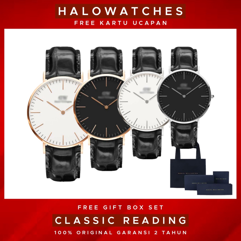 (ORIGINAL 100%) JAM TANGAN PRIA / WANITA ORIGINAL CLASSIC READING FREE GIFT BOX SET