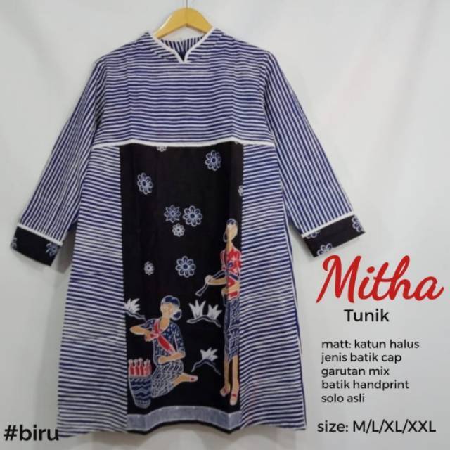 MITHA TUNIK BATIK MODERN| MITHA DRESS BATIK LURIK | TUNIK KRAH SHANGHAI