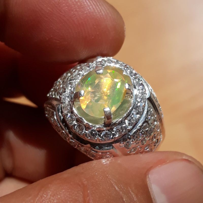 natural kalimaya ring perak