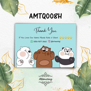 Kartu Ucapan / Thanks Card untuk Online Shop / Coupon Souvenir / Ucapan