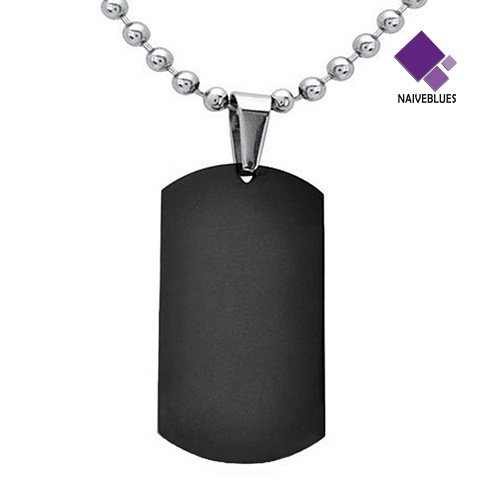 Naiveblue Kalung Rantai 316L Dengan Liontin Dog Tag Persegi Panjang Gaya Punk Untuk Pria / Wanita