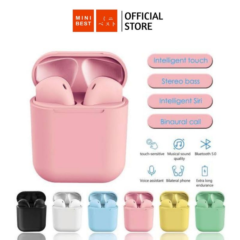 Terlaris !!! Inpods 12 Macaron Headset Bluetooth TWS Wireless Earphone