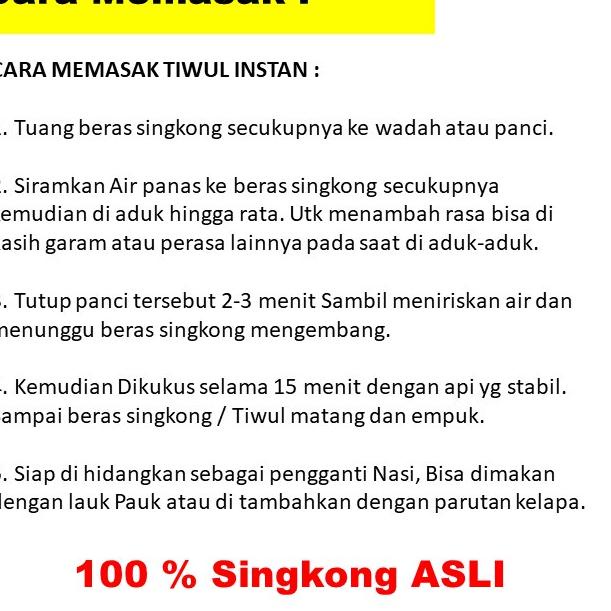 

[KODE PRODUK LLKBA8137] BISA COD Beras Tiwul Oyek Kebumen Nasi Thiwul Singkong Tawar