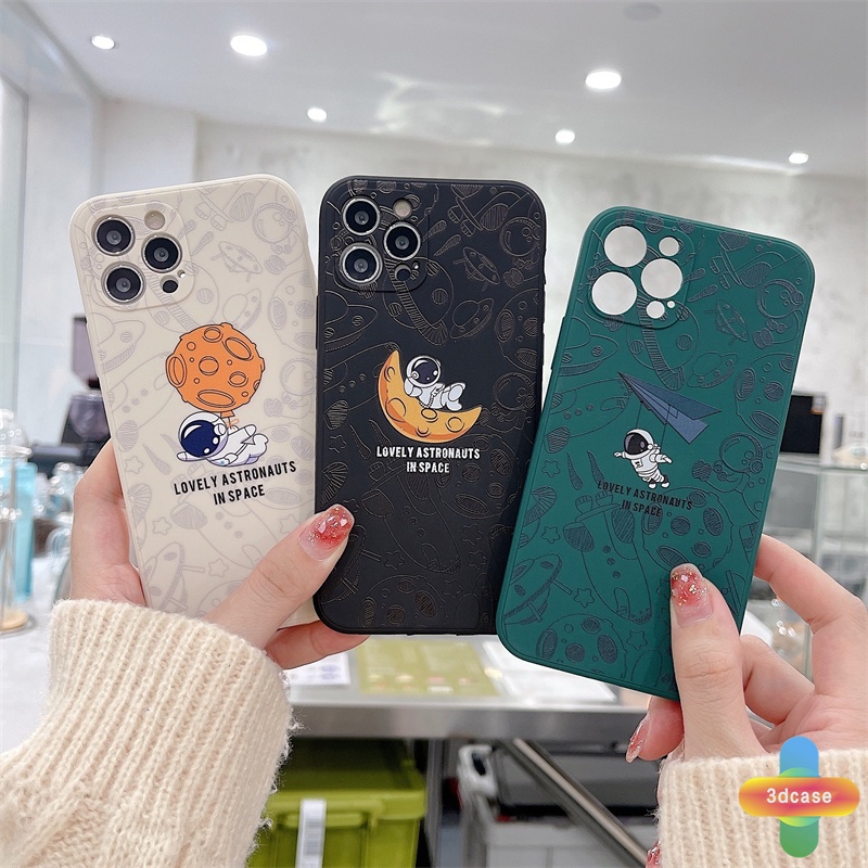 Soft TPU Case Realme C11 2021 C21Y C15 C21 C25 C20 C3 C12 C25S 5 5S 5i C17 7i C1 C31 C35 C25Y C2 C3i 6i C20A realme Narzo 20 10 10A 20A 30A A54 A15 A16 A9 A5 A7 A5S A95 A53 A33 Y12 Y20 A12 Cartoon Nasa Astronaut Soft TPU Shockproof Back Cover