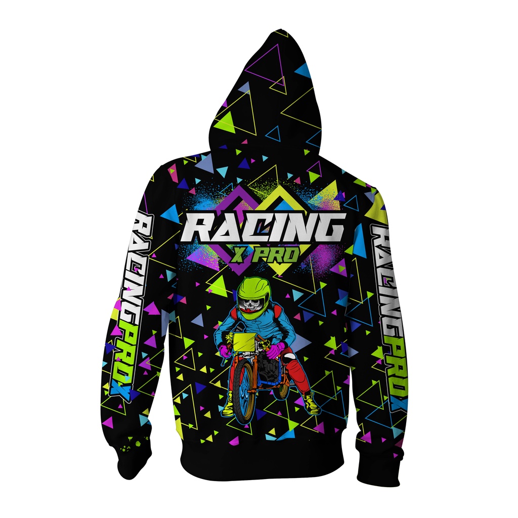 JAKET RACING ZIPPER PROX FIVE BLACK GALAXY FULLPRINT