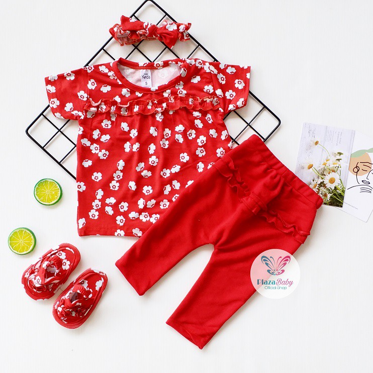 Plazababyku MX TRUE SET SANDAL setelan bayi motif bunga yang lucu free headband + sandal
